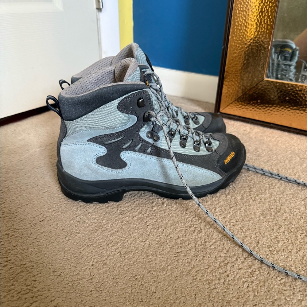 Asolo Gray and Black Hiking Boots